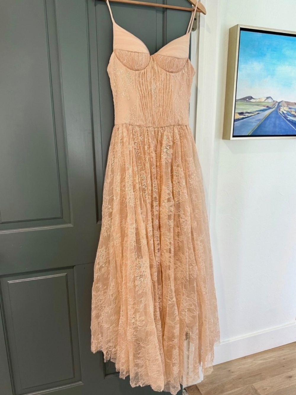 NWT Mew Mew's Pavora Spaghetti Lace Maxi Dress, Size Small - Picture 4 of 12